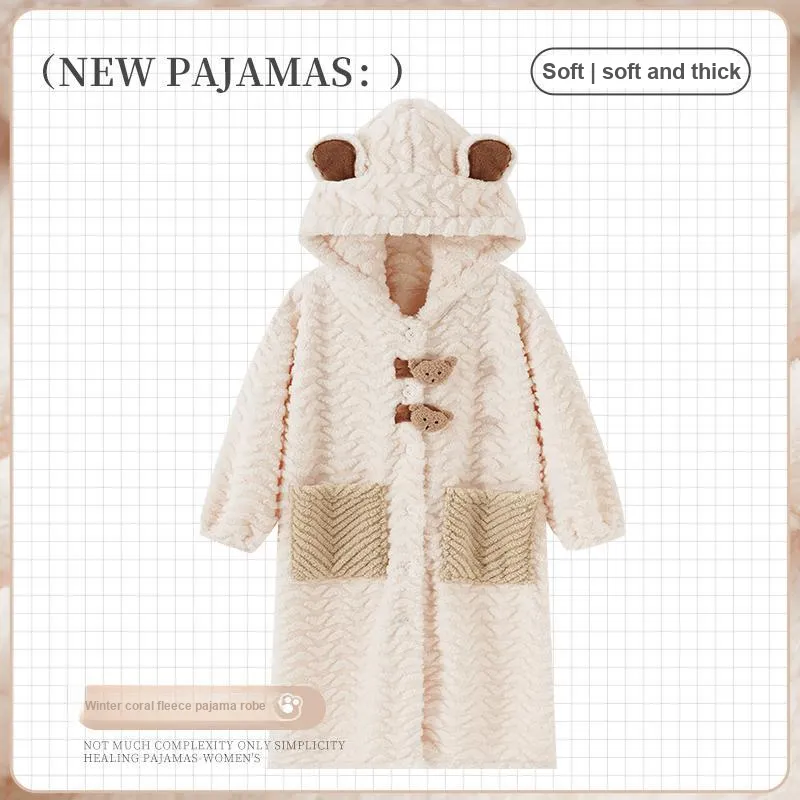 OUSHIBO Bath Robes Women's Image Color-1