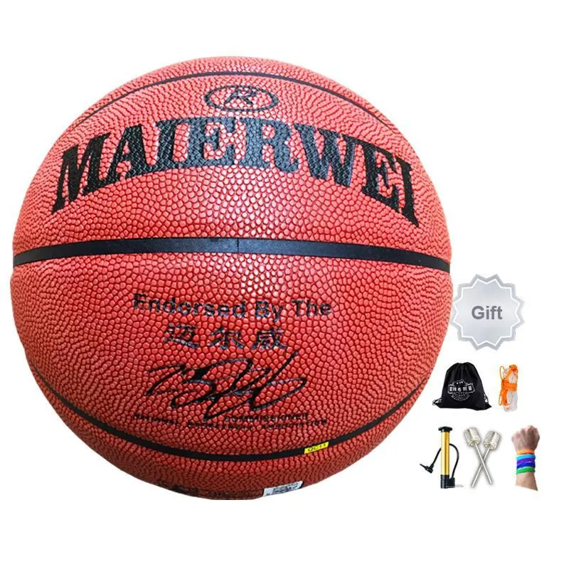 Melway PU Basketball Red Brown Size 5 Ball Training Competition Kids'-7