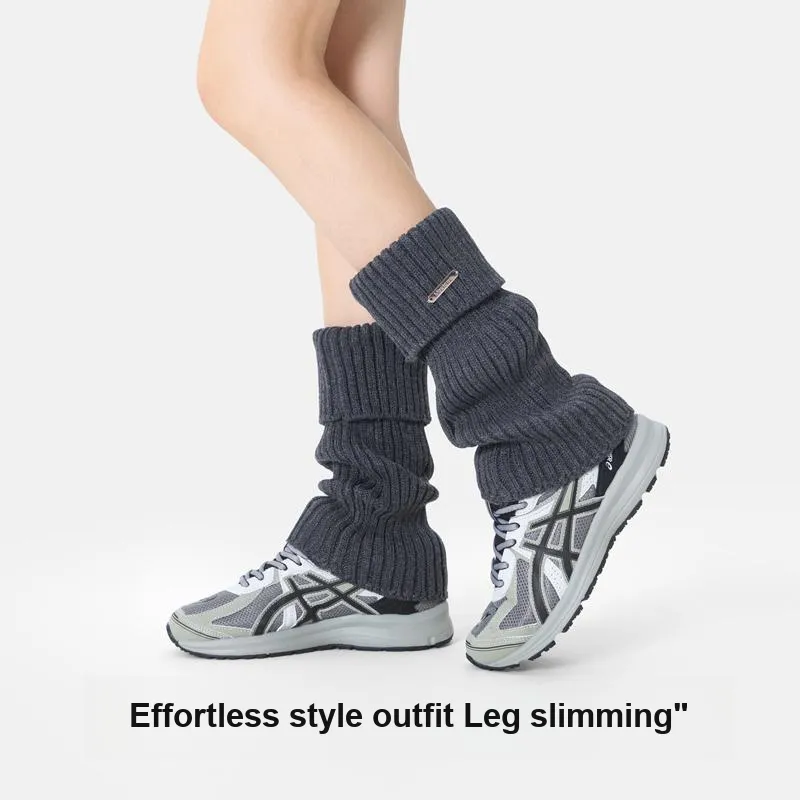 JKN Mid Calf Socks Y2K Hot Girl Slimming White Leg Warmer With Leather Shoes Long Shaft Calf Socks Women's 1 Pack-2