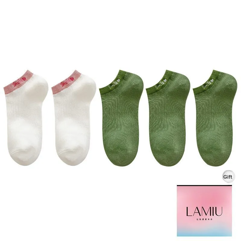 Lan Miao Ankle Socks Women's Shopping Bag 5 Pack-21