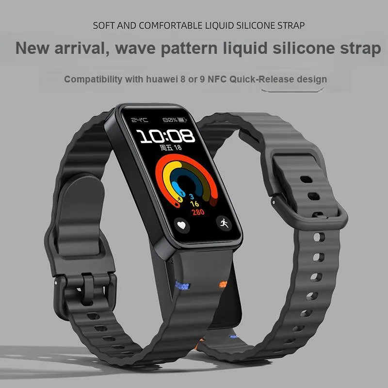 IBOANN Watch Bands Huawei Compatibility 206mm Silicone Material-8