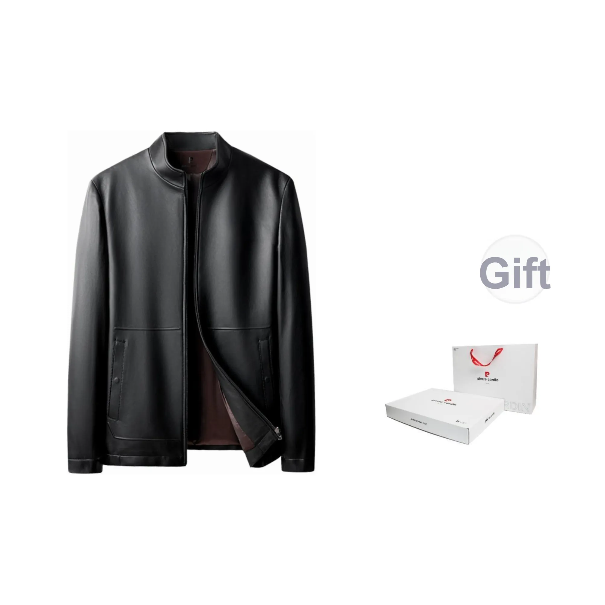 PIERRE CARDIN Кожа Куртка Мужская Черная