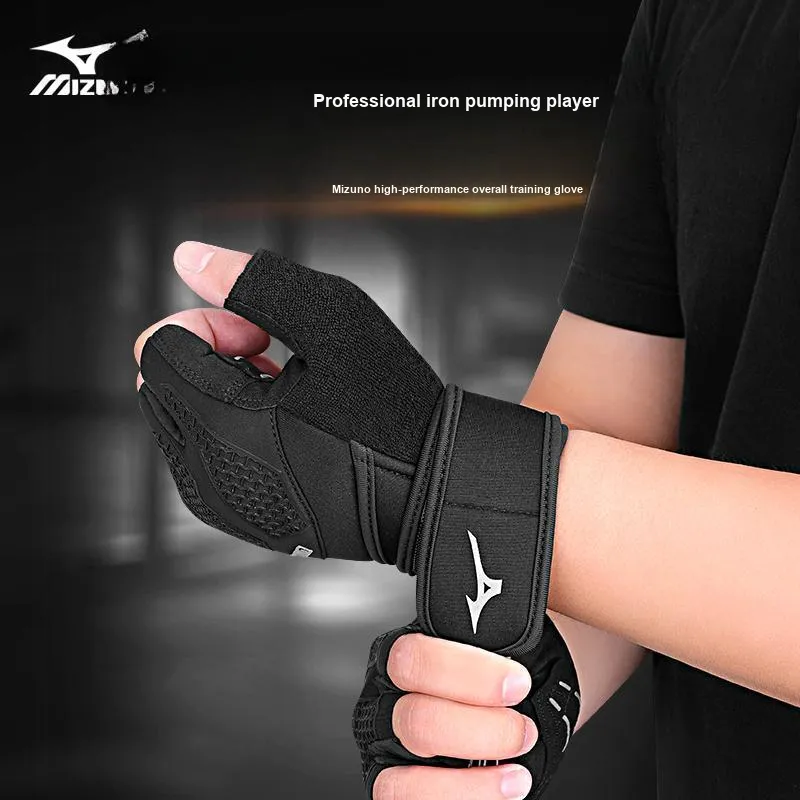 Mizuno Weightlifting Belts / Gym Gloves Protective Black Polyamide Adults-1