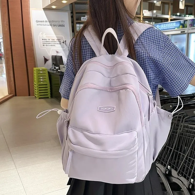 BRABOSTON Nylon Backpack Tubas Women's Black/Pink/Yellow/Purple/Blue-16