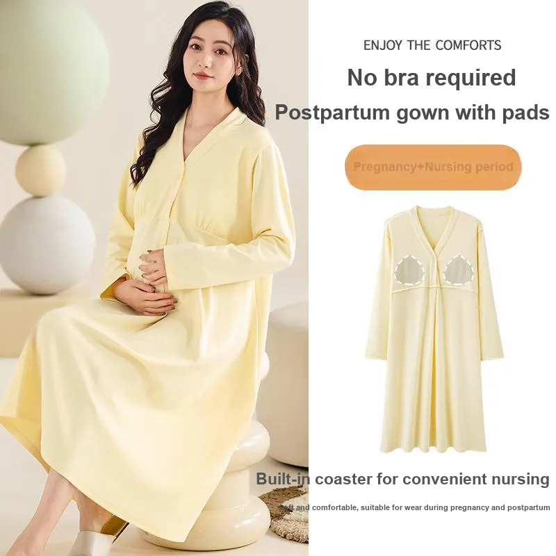 XIAFENYAN Nightgown Women's Yellow-1