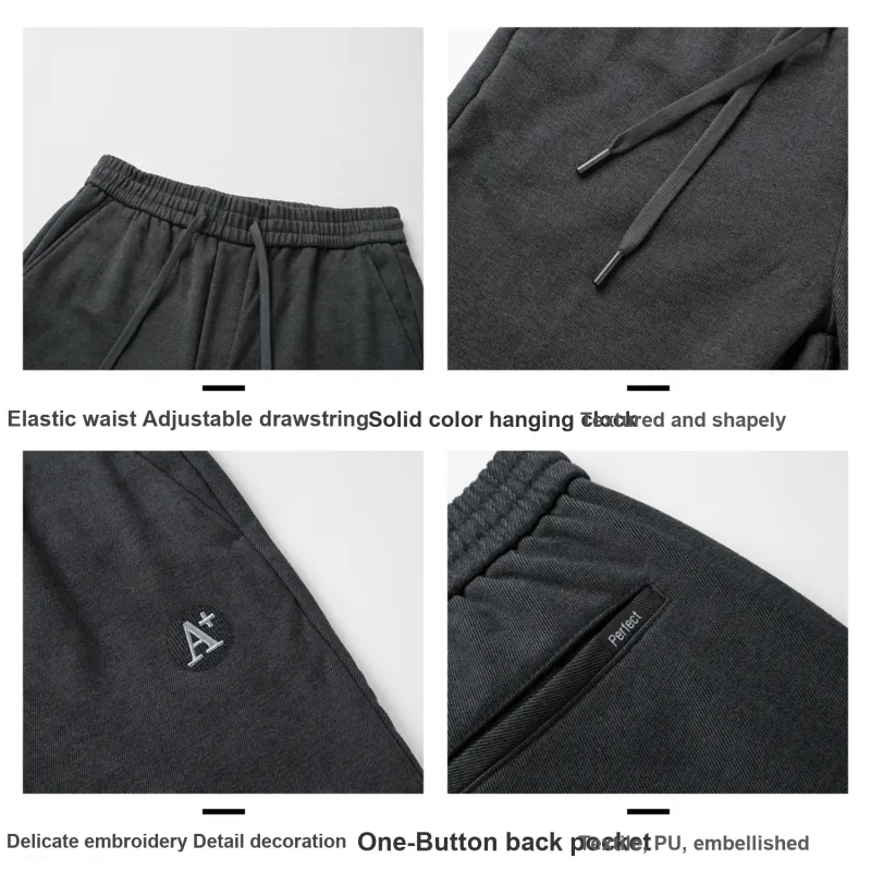HLA Casual Pants Men Dark Gray T2-4