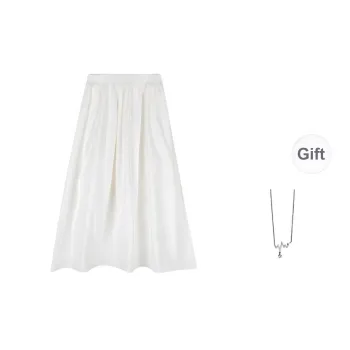 Mu Qingqing Casual Long Skirt Women's White