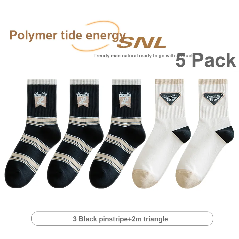 Lan Miao Mid Calf Socks Men's 5 Pack-9
