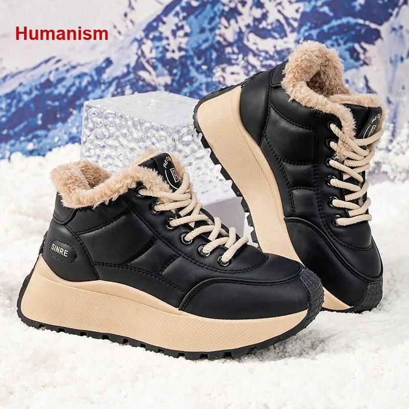 Humanism 1986 Warm Wear-Resistant Lightweight Supportive Height Increasing Mid-Top Padded Skateboard Shoes Women's-4