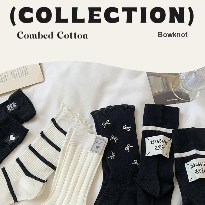 MIIOW Mid Calf Socks Women's 3 Pack-34