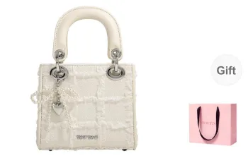 TOUTOU PU Crossbody Bag Medium Size Women's Cream White