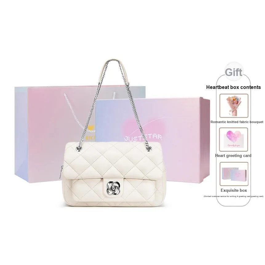 JUST STAR Synthetic Leather Portable Underarm Crossbody Bag, Shoulder Bag Regular Women's White/Black