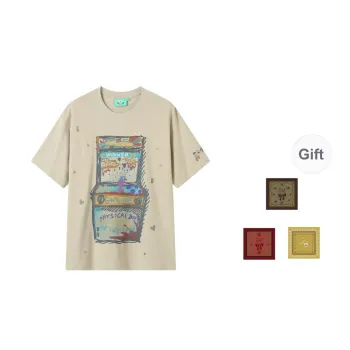 WULISHAONIAN Textured Hand Drawn Print Loose Fit Breathable Short Sleeved T Shirts For Summer Unisex