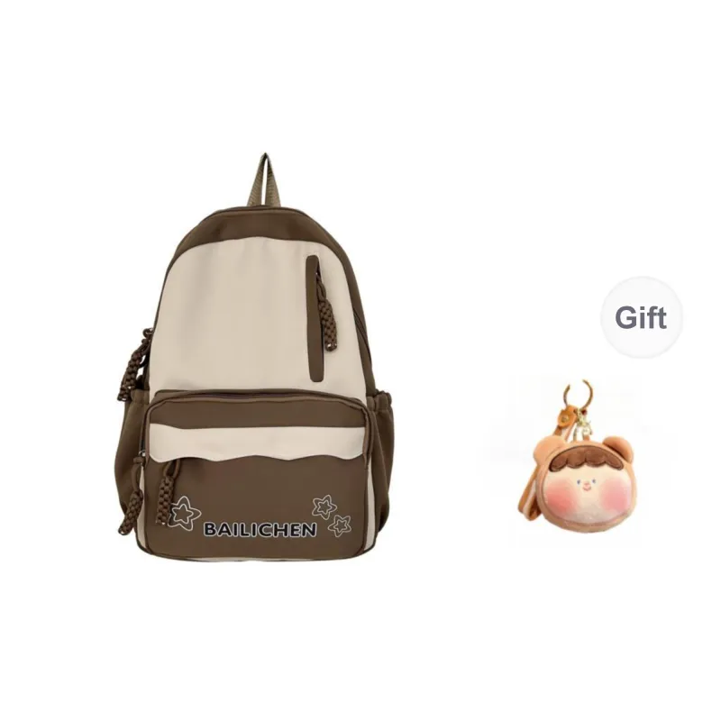URBAN FOREST Nylon Backpack Unisex Pink/Violet/Khaki/Cyan/Lake Blue/Black-12
