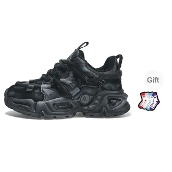 Masongarments Wear-Resistant Height Increasing Low-Top Chunky Sneakers Unisex Jet Black