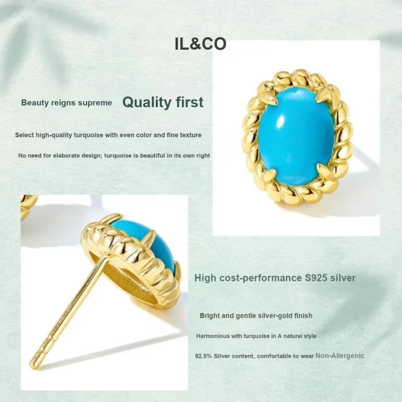 IL&CO. Turquoise Stud Earrings Women's-5