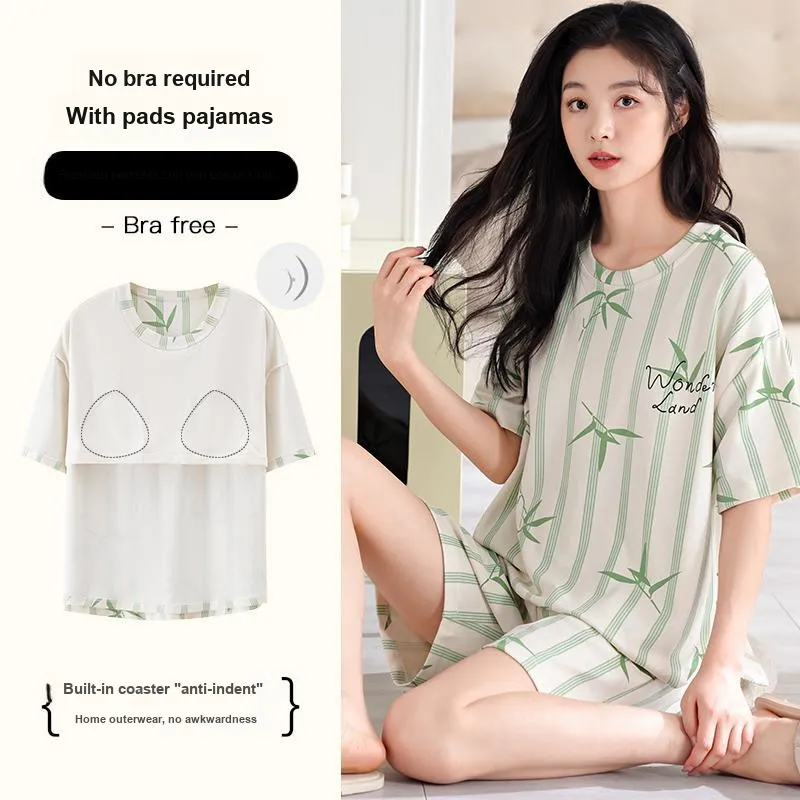BONAS Pajama Set Women's Light Green-7
