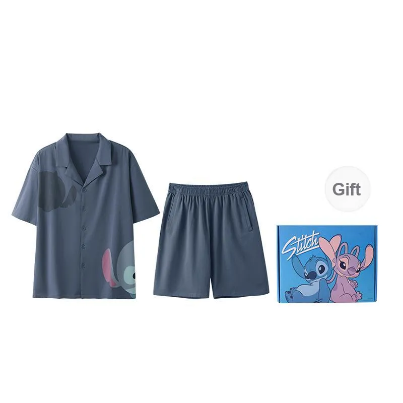 JINGYUN x Disney Pajama Set Men's Gift Box Set Vintage Blue-0
