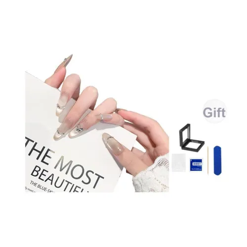 XNTX Бабочка Eye Иллюзия Ручной Работы Премиум Sensation False Nail Овал Cool Color Series Jump Color Coquette