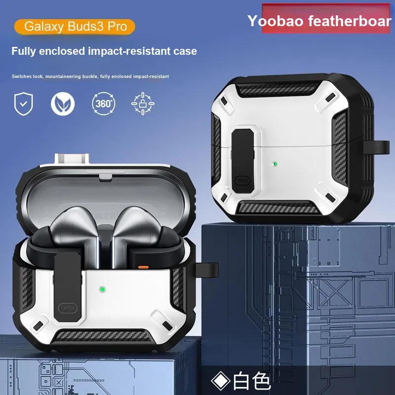 Yoobao Compatibility With Samsung Galaxy Buds3/3 Pro Lock Design, Impact Resistant, With Hooks Headphone Cases-8