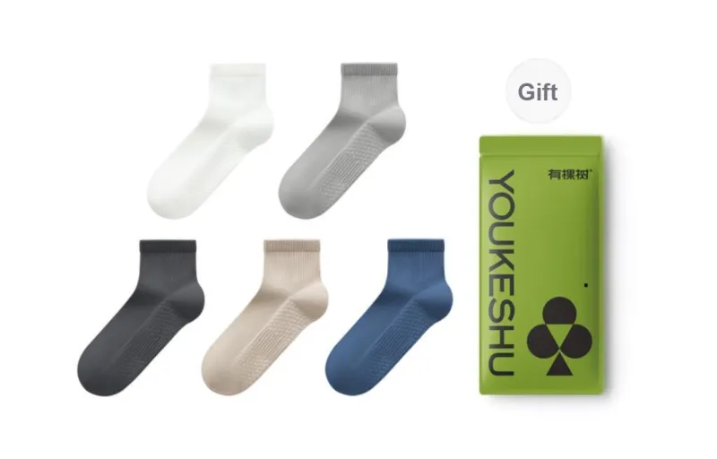 YOUKESHU Mid Calf Socks Men's 5 Pack Gift Box Set-38