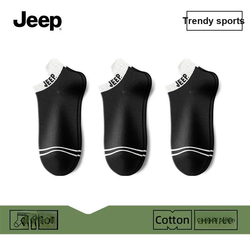 Jeep No Show Socks Unisex Multi double Loading-17