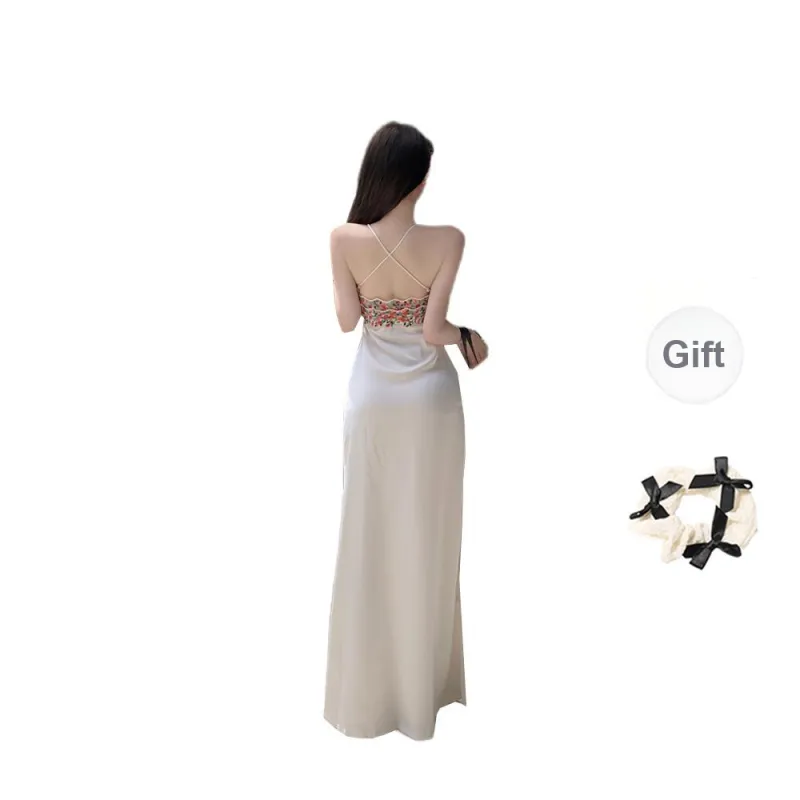 TORIGHT Slip Dress Women's Ivory+Bowknot Hair Tie Comes With-1