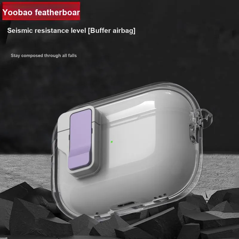 Yoobao Compatibility AirPods4 Protective Cover With Automatic Latch, Fully Enclosed, Impact Resistant Headphone Cases-4