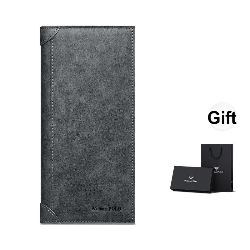 WilliamPOLO Synthetic Leather Long/Cropped Wallet Leather Card Holder Regular Men's Multicolor