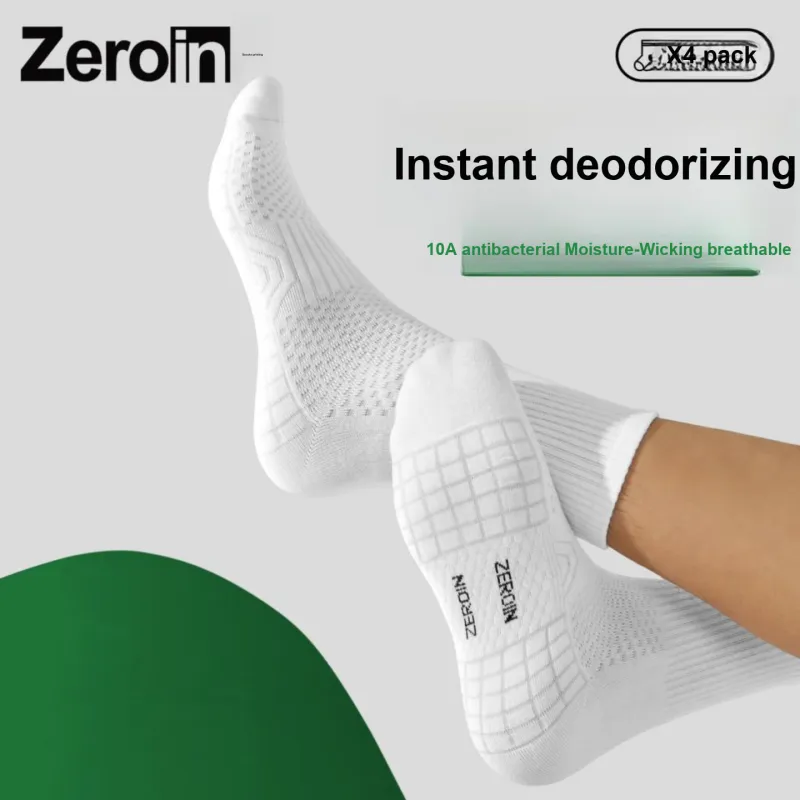 ZEROIN Mid Calf Socks Unisex Box 4 Pack-9