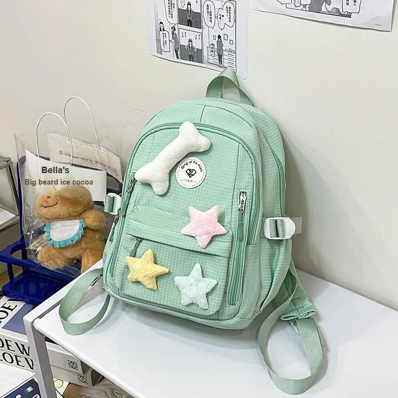 Yalu Nylon Backpack Women's White/Gray/Purple/Green/Yellow-18