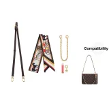 Brown Leather Edge 89-117cm+Silk Scarf+26cm Copper Decorative Chain (Includes Modified Fitting)