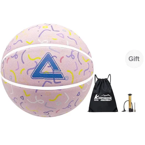 PEAK Rubber Basketball Pink Size 7 Training Competition Unisex