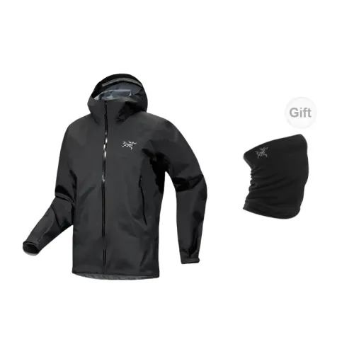 Arcteryx Beta Series Windbreaker Jackets Men Black+Free Scarves