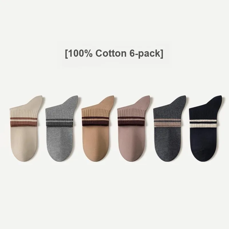 H YXIANG Mid Calf Socks Unisex 6 Pack-11