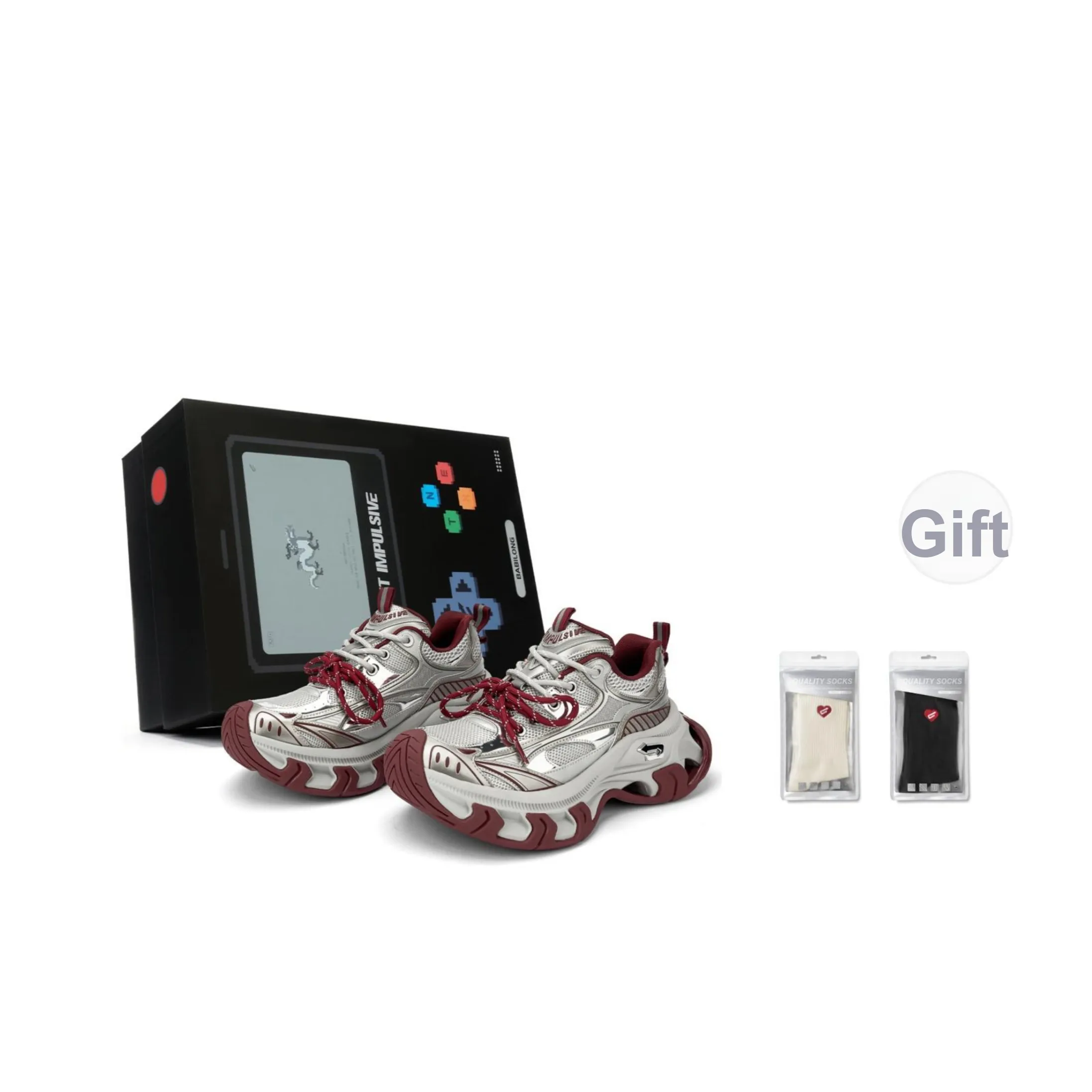 NEXT IMPULSIVE Babylon Series Низкий Топ Толстая Подошва Кроссовки Унисекс Анкора Красный