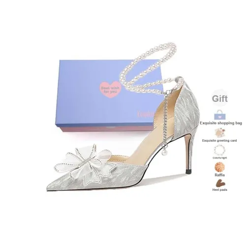 Xingdiman Высокие каблуки Женские Серебряные Подарочный набор в коробке