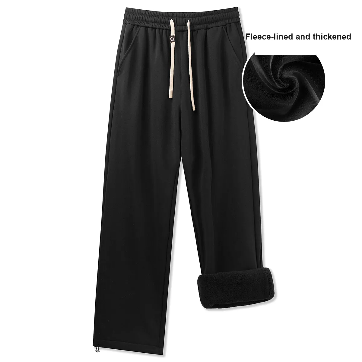 POINTLIMIT Straight Thickened And Fleece Lined Casual Pants Unisex