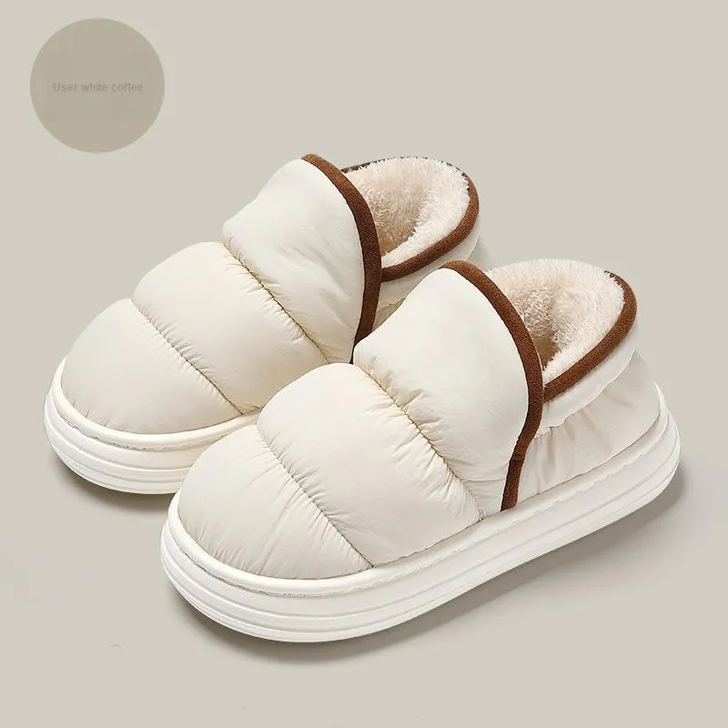 NAIHUO Women's Winter Couple Indoor Home Fleece-Lined Platform Warm Padded Shoes For Home Use Water-Resistant-9