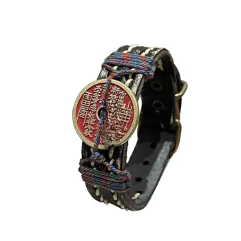 JIBAINANXI Alloy Leather Wristbands Unisex