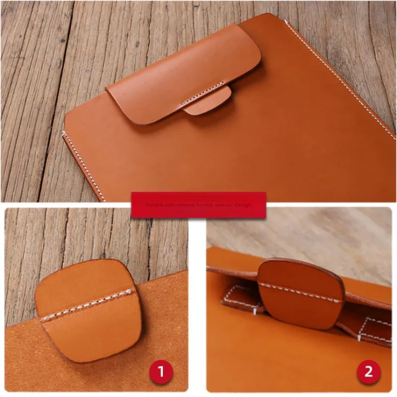 TALLYWOOD Compatible With Huawei MateBook. Minimalist Style All Top Grain Cow Leather Notebook Shell Film-10