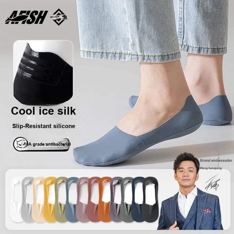 AFISH No Show Socks Men's 5 Pack Shopping Bag-30