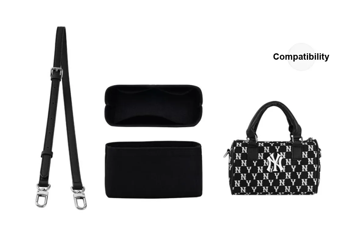 Lan Bao Fan Felt, Cow Leather Bag Accessory Women's Black