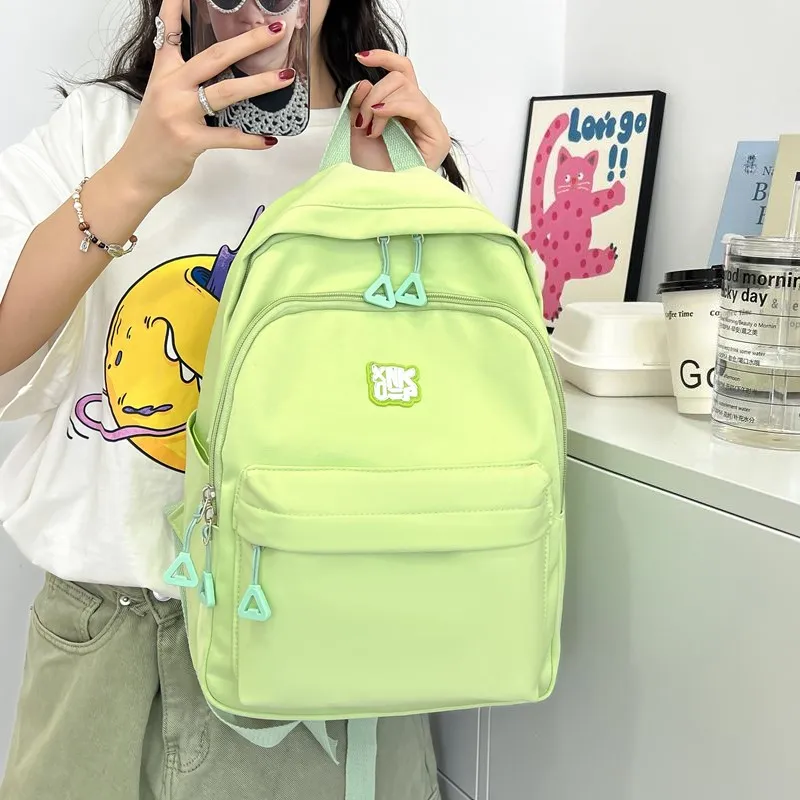 NX DOUGHNUT Nylon Fabric Backpack Unisex Ecru/Black/Yellow/Green/Pink-16