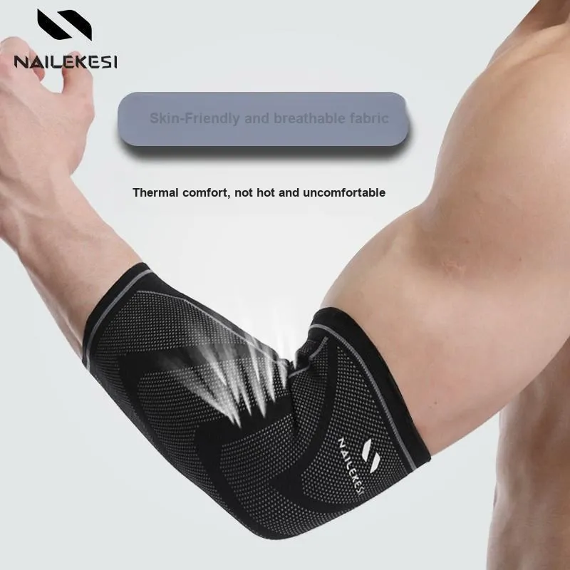 NAILEKESI Running Cycling Volleyball Badminton Basketball Fitness Elbow Pads 1 Pair Unisex Comprehensive Protective-1