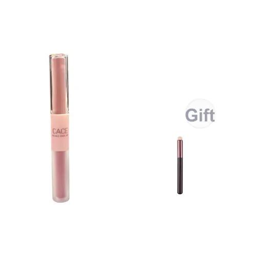 CACE Веселье Двойная головка Жидкая помада Матовый LIP Грязь Зеркальце Lipstick Легко для Смешивания Глянцевый Натуральный Цвет лица Осветляющий