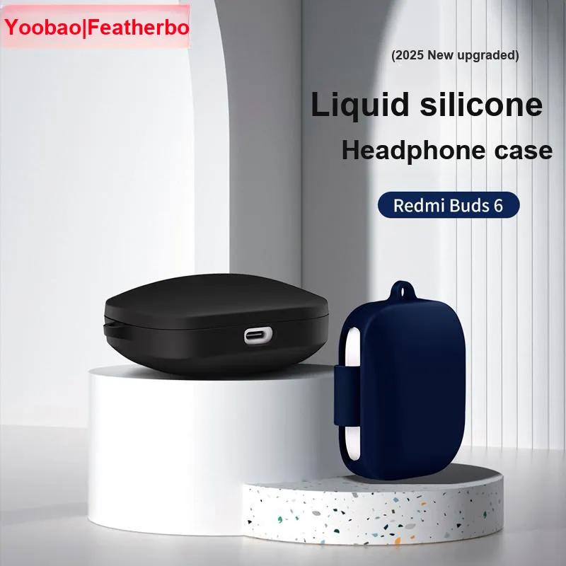 Yoobao Compatibility Red Beige Buds6 Silicone Active Impact Resistant With Hooks Headphone Cases-1