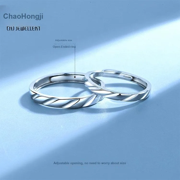 CHAOHONGJI Sterling Silver Open Ring Unisex-3