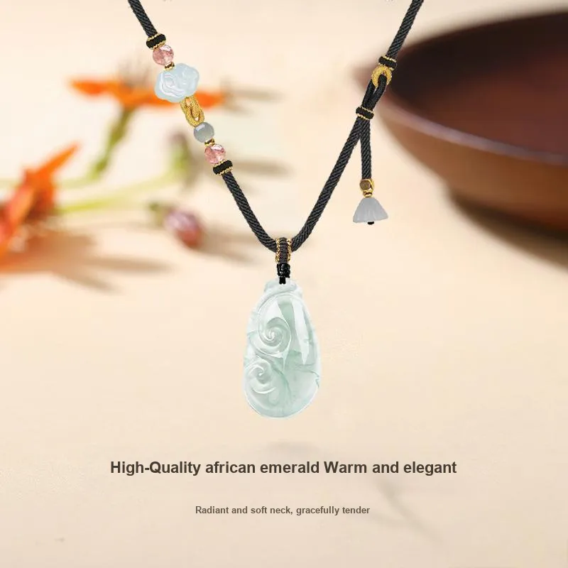 MISS TOOYA African Emerald Necklaces Unisex-2