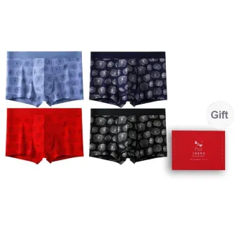 RED DRAGONFLY Cotton Panties Men's 4 Pack Gift Box Set
